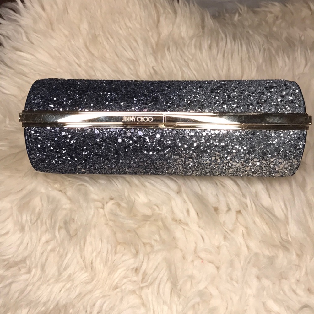 Jimmy Choo Trinket Navy/Silver Clutch - Picture 5 of 16